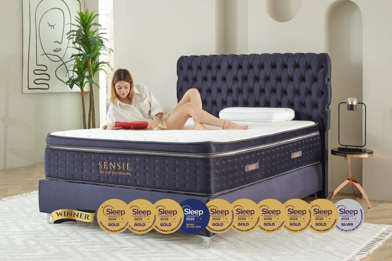 Κρεβάτια JOYREST με ευρύχωρο αντιμικροβιακό αποθηκευτικό χώρο και ανατομικά στρώματα υψηλής ποιότητας για άνεση και στήριξη. Ιδανική επιλογή για άνετο ύπνο και πρακτική αποθήκευση, φέρνοντας στυλ και λειτουργικότητα σε κάθε υπνοδωμάτιο.