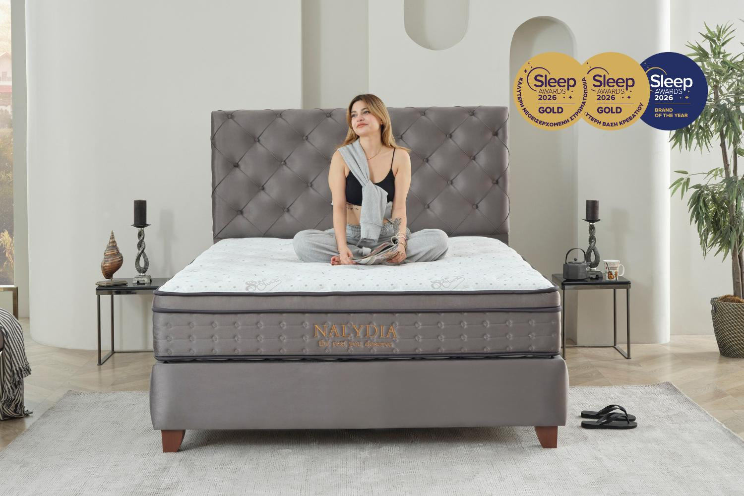 Κρεβάτι JOYREST Riviera με αποθηκευτικό χώρο & στρώμα Nalydia