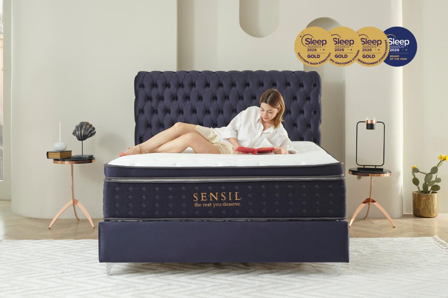 Κρεβάτι JOYREST Luxury με στρώμα Sensil και αποθηκευτικό χώρο