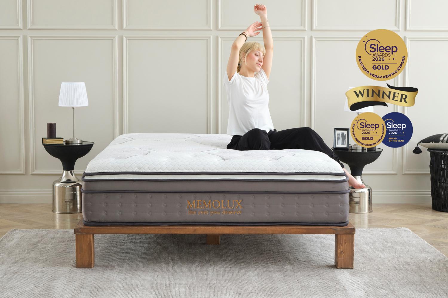 Ανατομικό στρώμα JOYREST Memolux με διπλό αφαιρούμενο και Χρυσό Βραβείο στα Sleep Awards